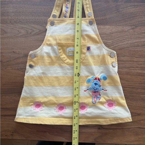 Vintage Y2K Blue’s Clues Embroidered Yellow Stripe Dress Skirtall size 3T - Picture 3 of 9